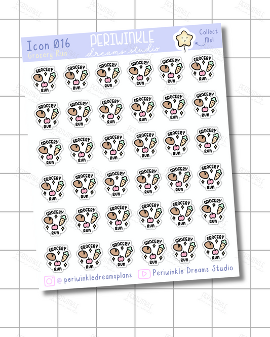 Grocery Run Icon Planner Stickers