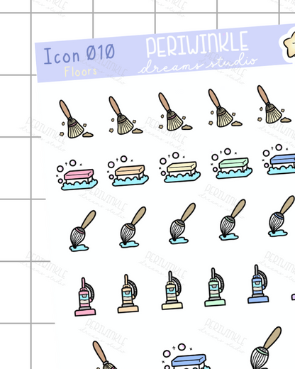 Cleaing the Floors Icon Planner Stickers