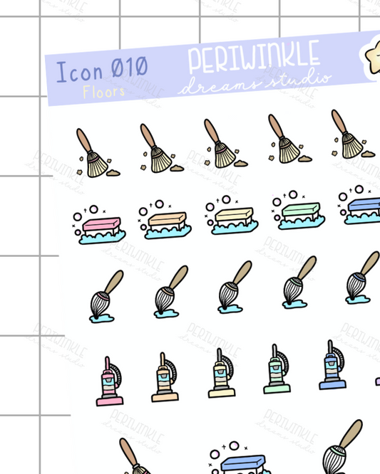 Cleaing the Floors Icon Planner Stickers