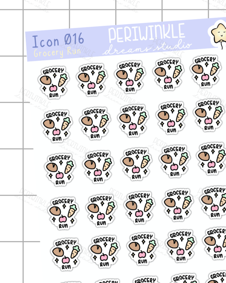 Grocery Run Icon Planner Stickers