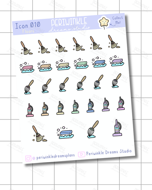 Cleaing the Floors Icon Planner Stickers