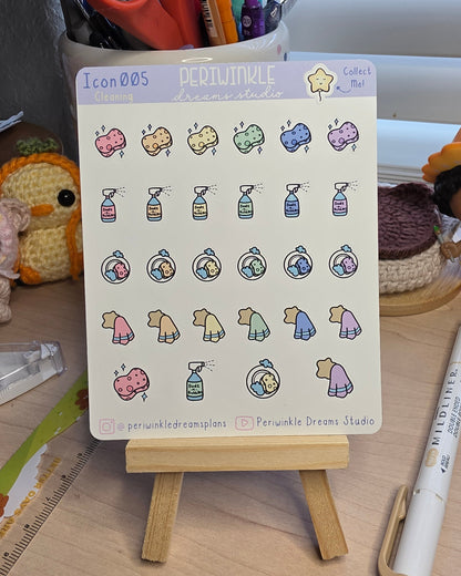 Cleaning Icon Planner Stickers