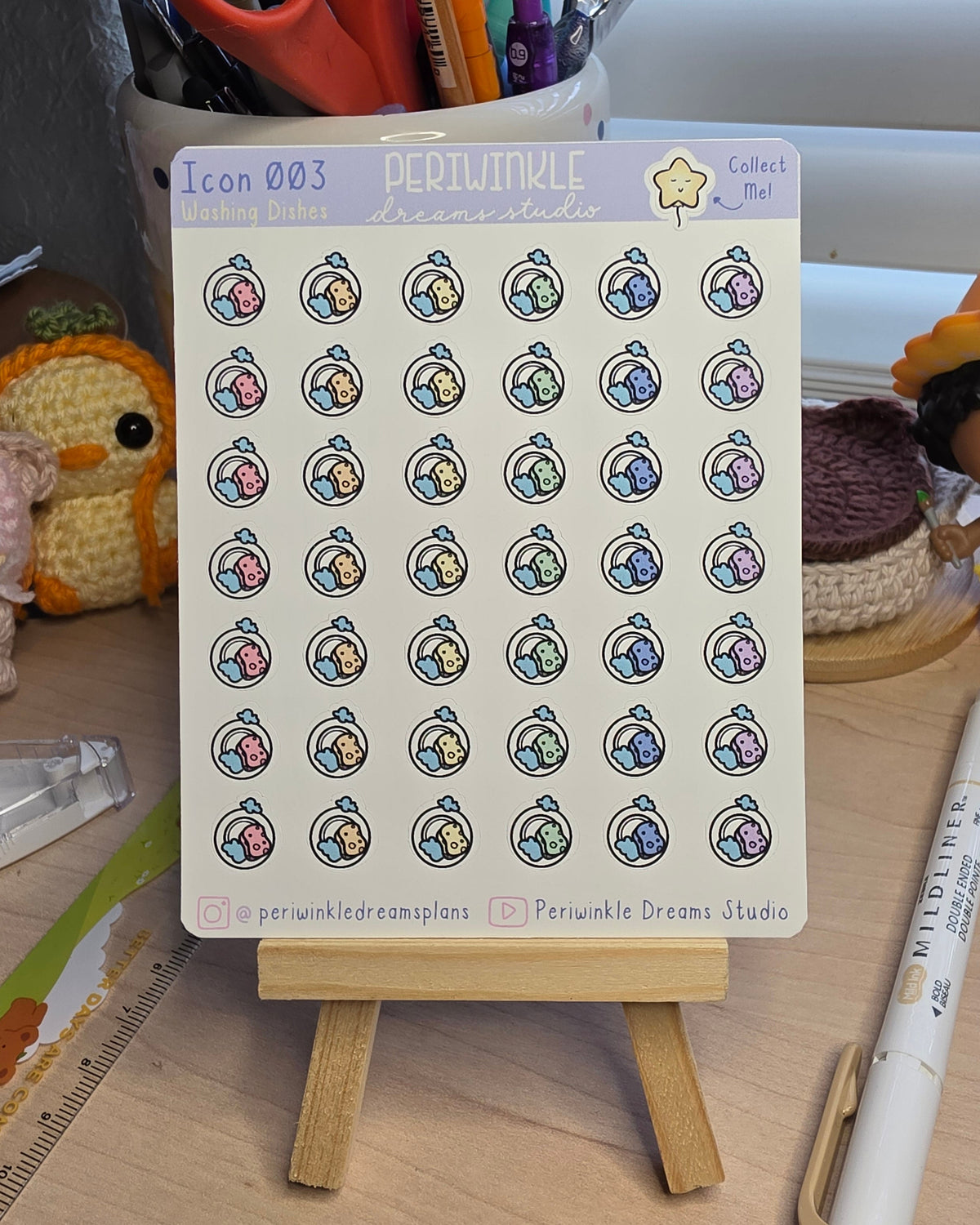 Washing Dishes Icon Planner Stickers