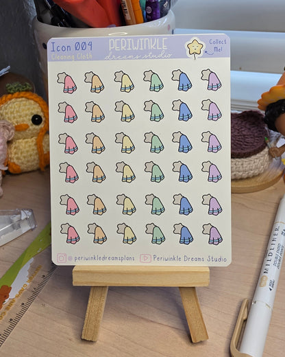 Cleaning Cloth Icon Planner Stickers