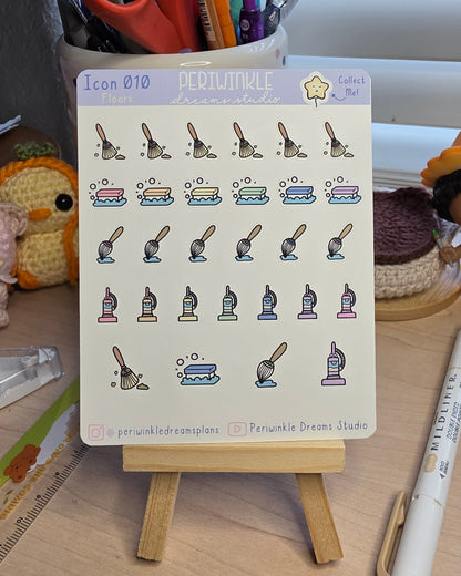 Cleaing the Floors Icon Planner Stickers