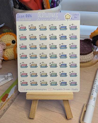 Scrub Brush Icon Planner Stickers
