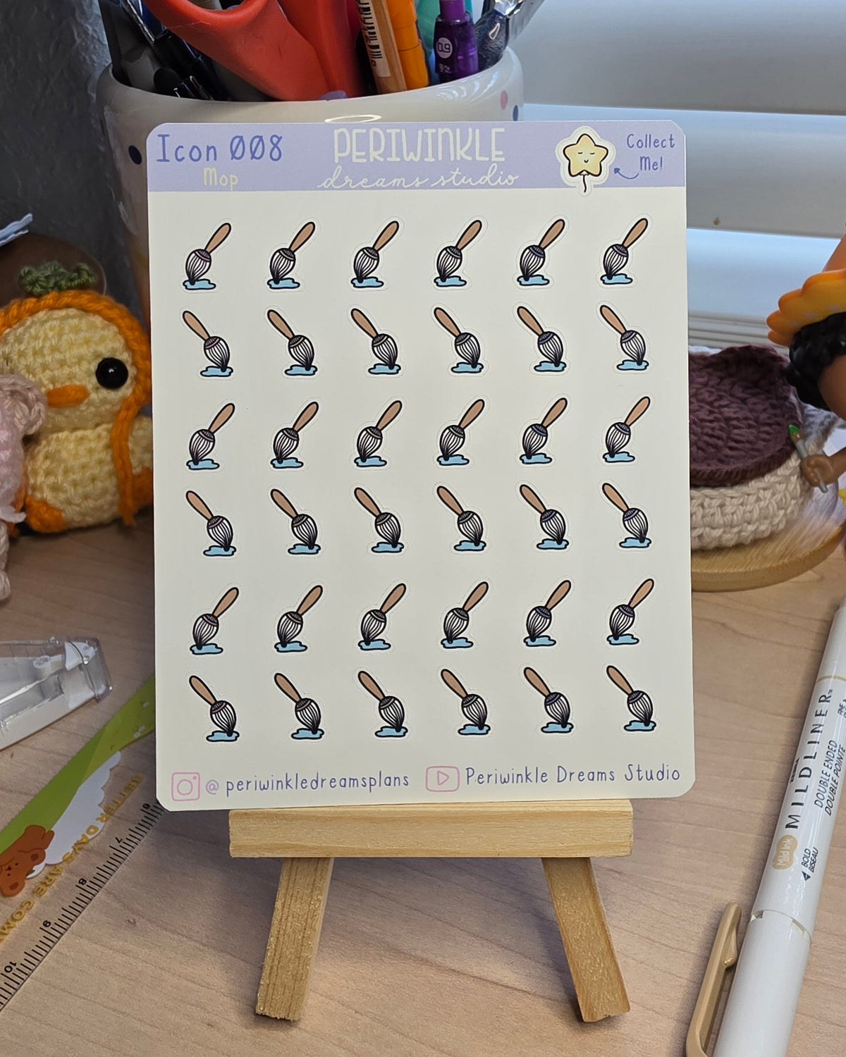 Mop Icon Planner Stickers