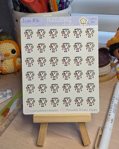 Grocery Run Icon Planner Stickers