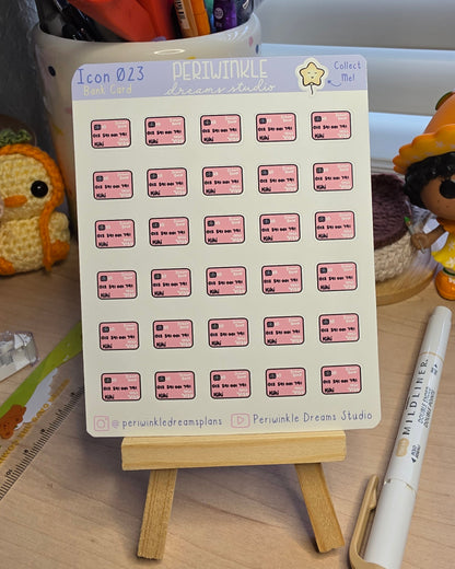 Bank Card Icon Planner Stickers