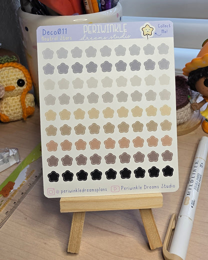 Neutral Star Deco Stickers