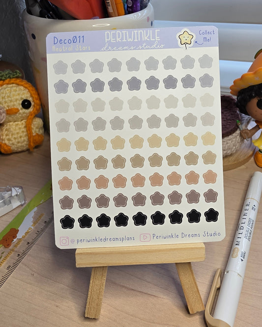 Neutral Star Deco Stickers