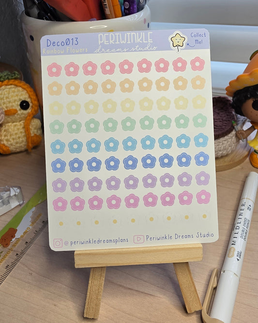 Rainbow Flower 1 Deco Stickers