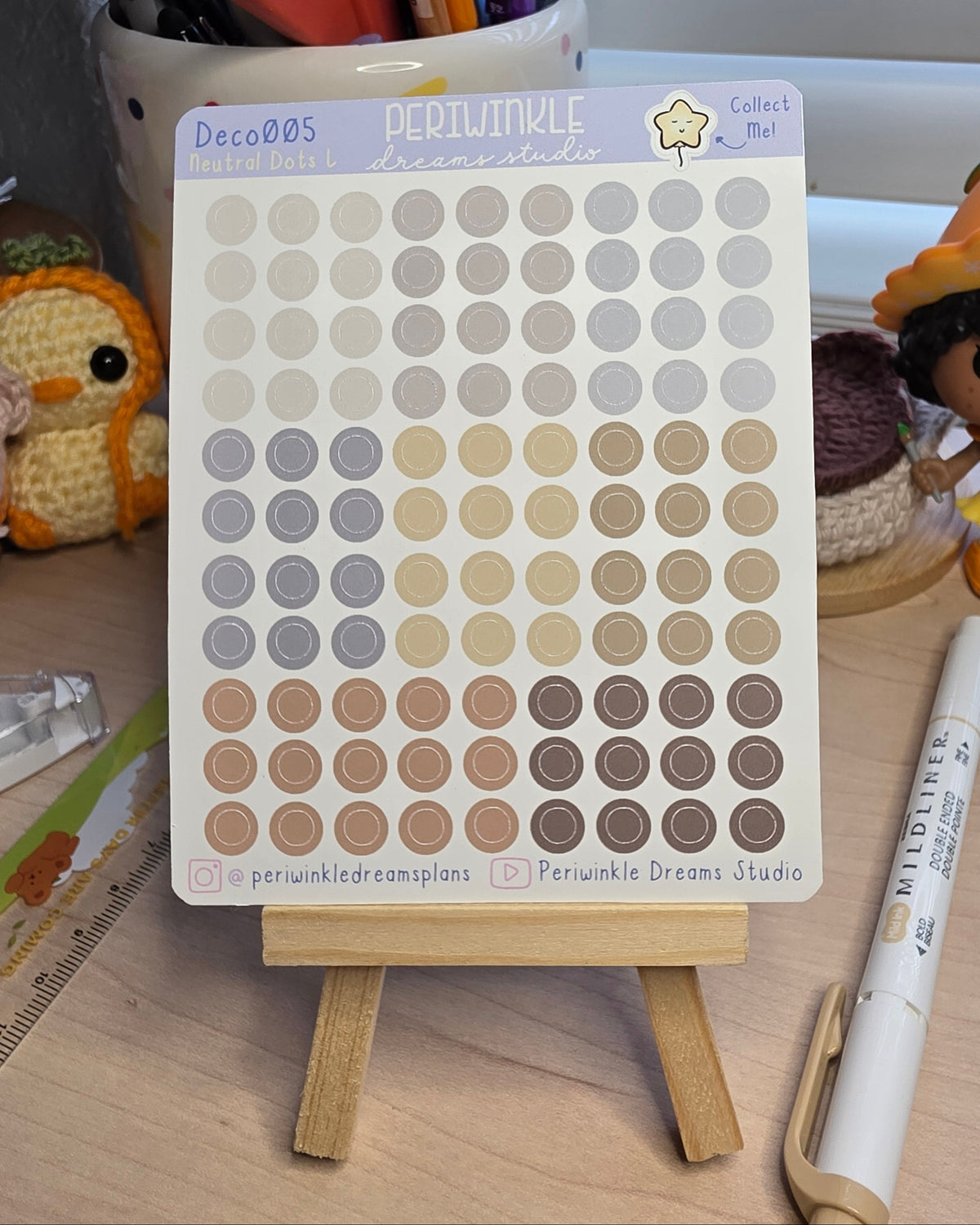 Large Neutral Dot Deco Stickers
