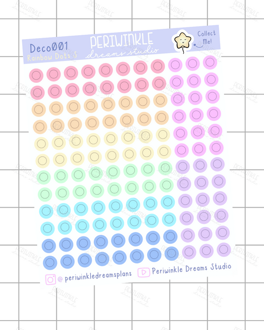 Small Rainbow Dot Deco Stickers
