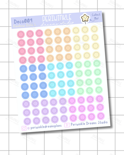 Large Rainbow Dot Deco Stickers