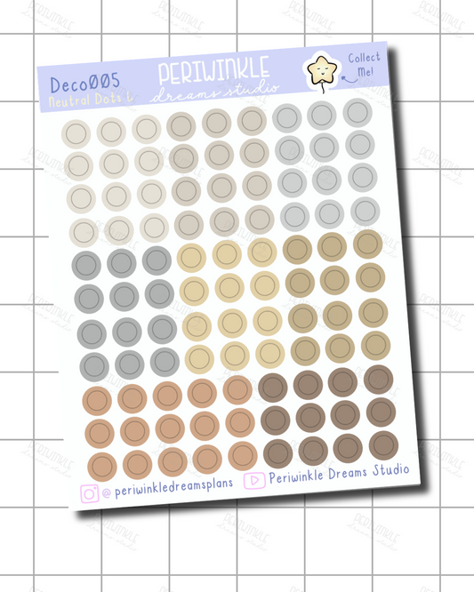 Large Neutral Dot Deco Stickers