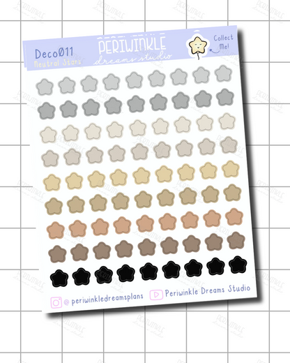 Neutral Star Deco Stickers