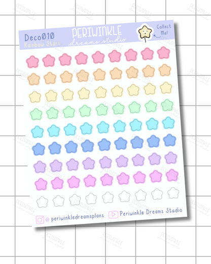 Rainbow Star Deco Stickers