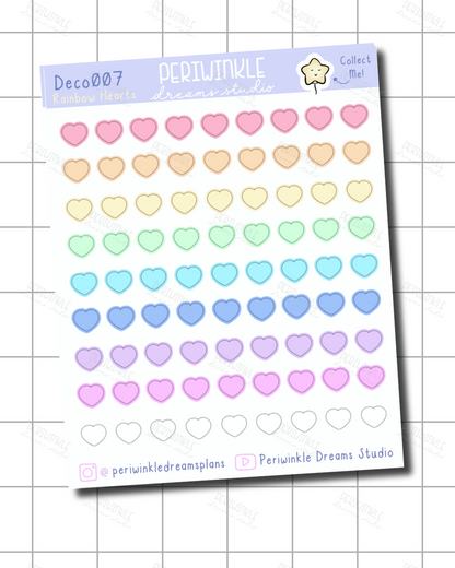 Rainbow Heart Deco Stickers