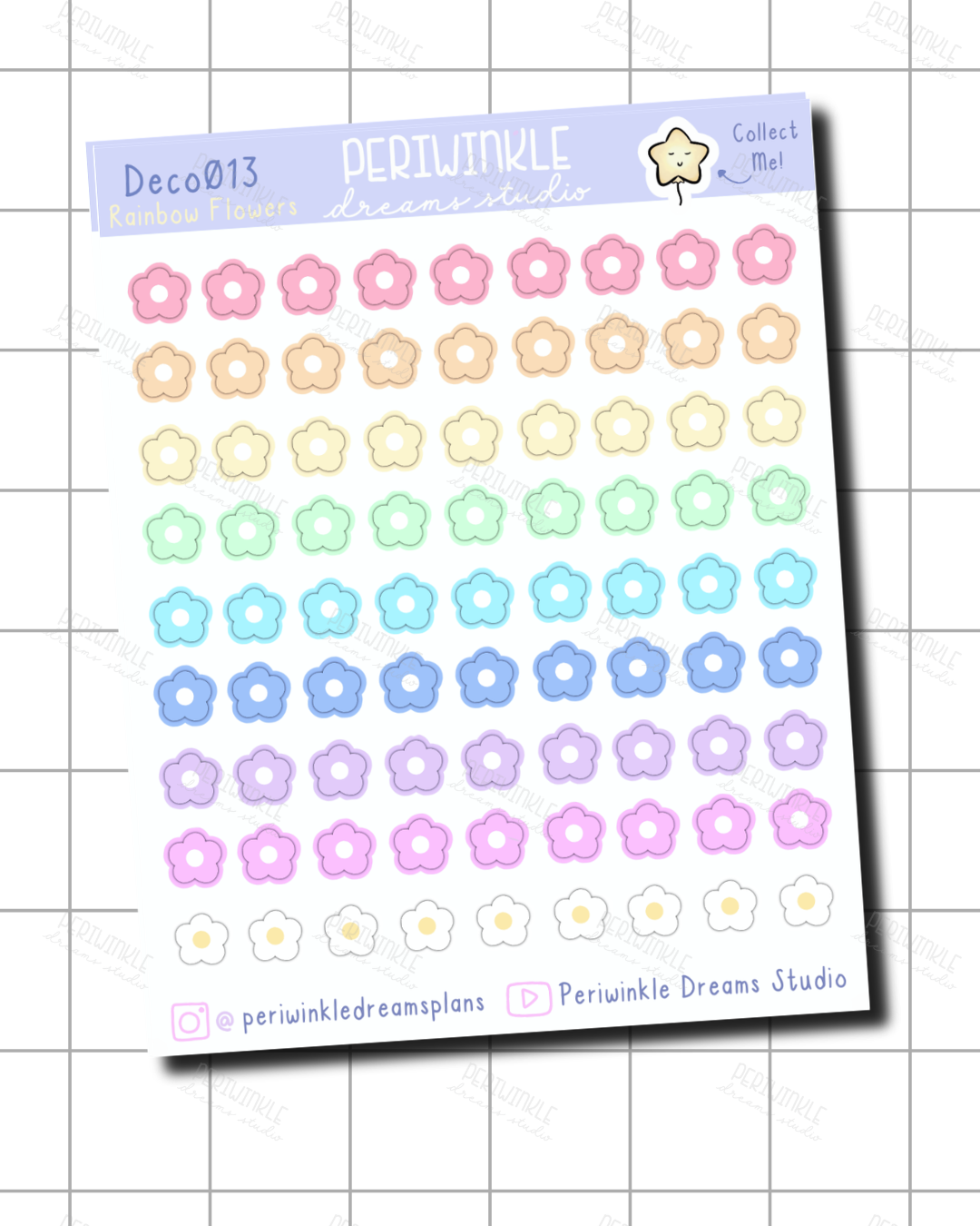 Rainbow Flower 1 Deco Stickers
