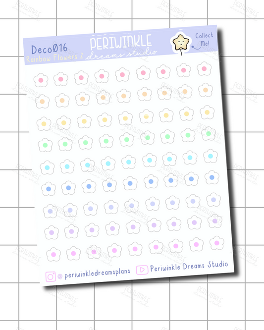Rainbow Flower 2 Deco Stickers